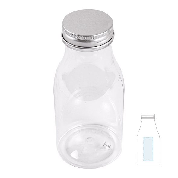 Transparente Mini-PET-Milchflasche